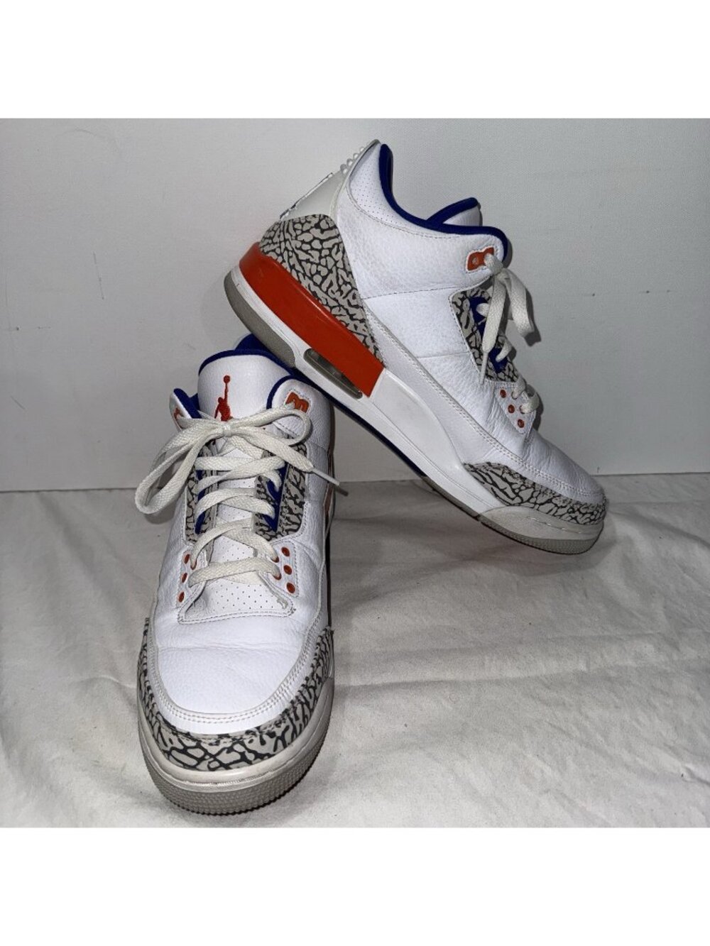 Nike Air Jordan 3 Retro Knicks 2019 136064-148 White Orange Blue Size 11.5